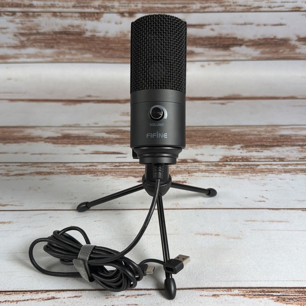 FIFINE USB Microphone Cardioid Condenser Mic with Desktop Tripod Stand